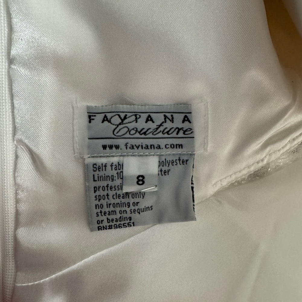 Faviana Couture White Prom Dress Size Women’s 8 - Picture 13 of 13